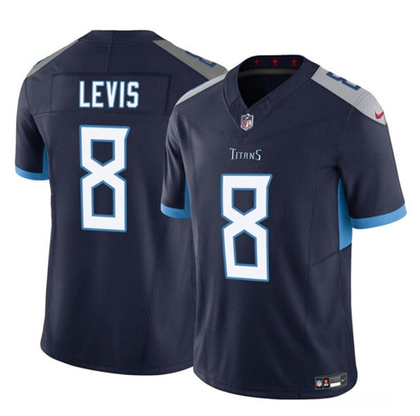 Men s Tennessee Titans  Will Levis Navy 2023 Vapor Limited Throwback Stitched Jerseys