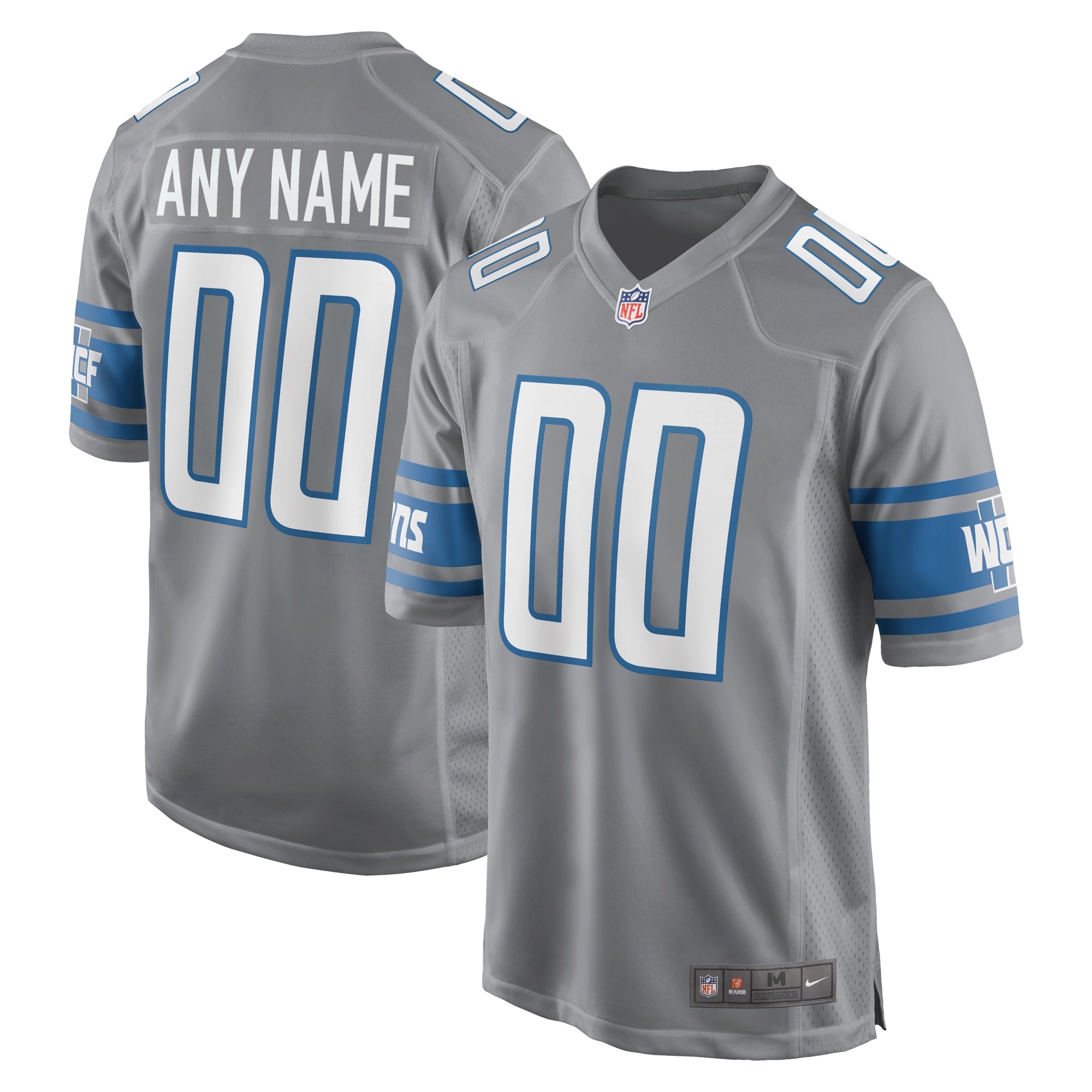 Detroit Lions Nike Alternate Custom Game Jersey   Gray