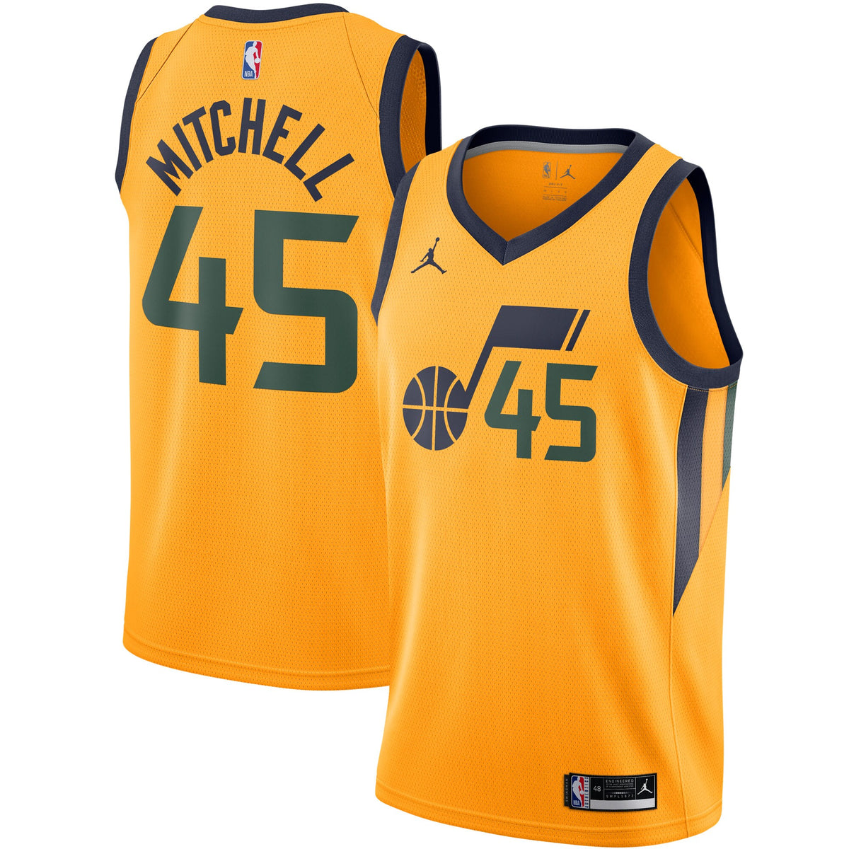 Donovan Mitchell Utah Jazz Jordans Brand 2020/21 Swingman Jersey - Statement Edition - Gold