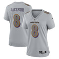 Lamar Jackson Baltimore Ravens Nike Women s Atmosphere Fashion Game Jersey   Gray