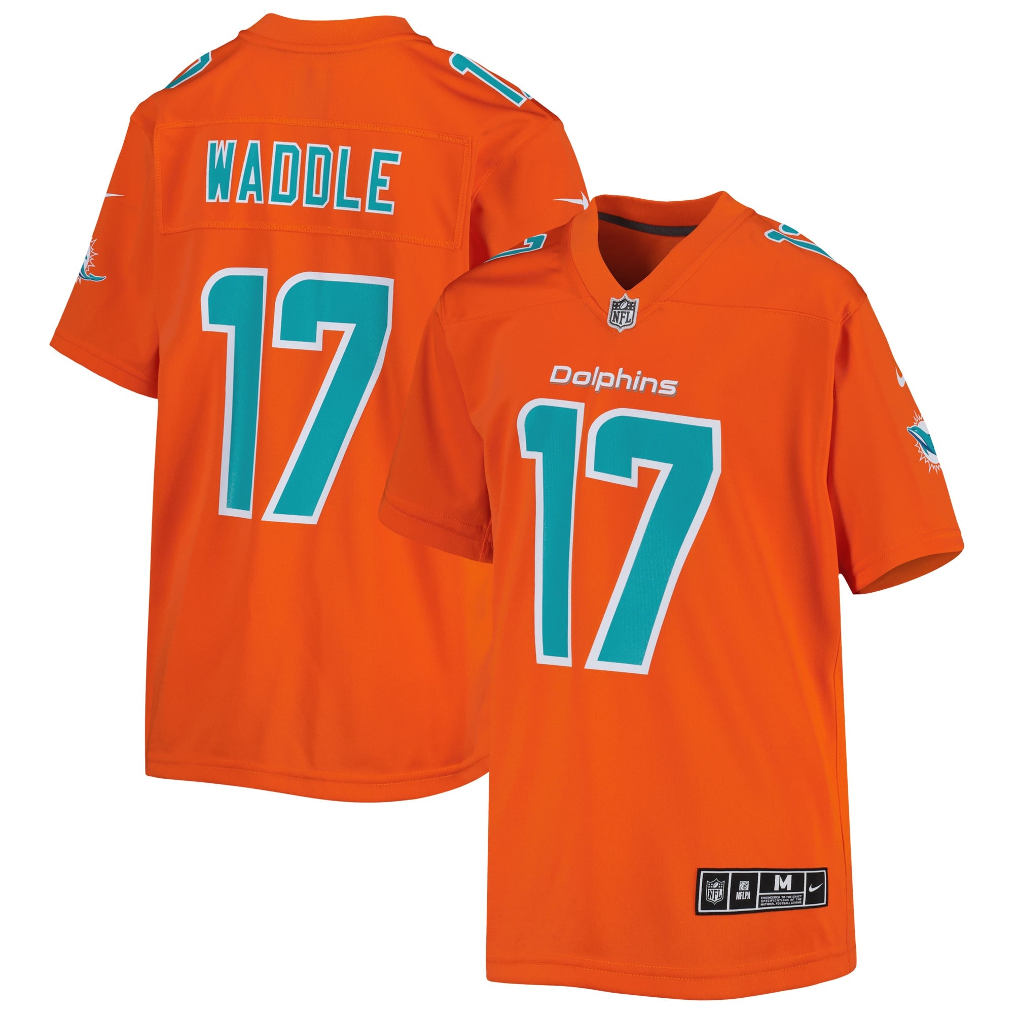Jaylen Waddle Miami Dolphins Nike Youth Inverted Game Jersey   Orange