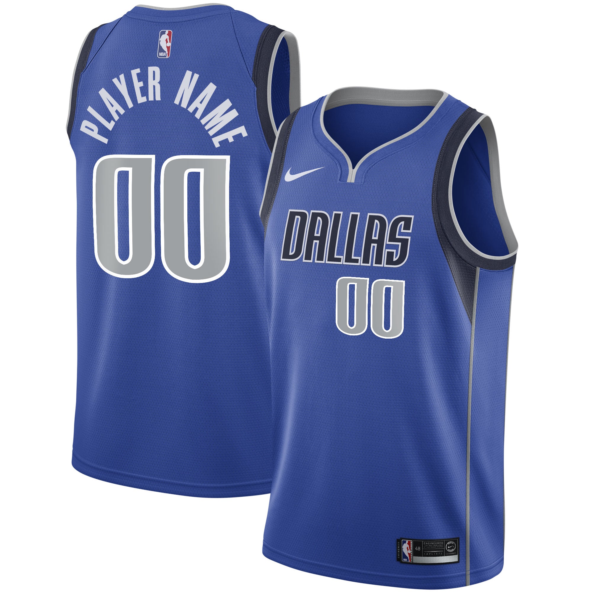 Dallas Mavericks Nike 2020/21 Swingman Custom Jersey - Icon Edition - Blue