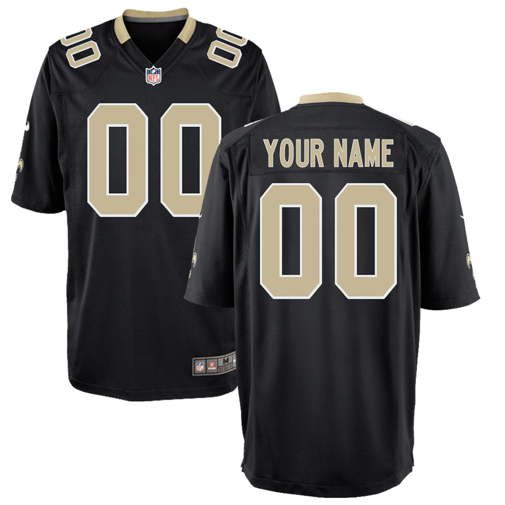 New Orleans Saints Nike Youth Custom Game Jersey   Black