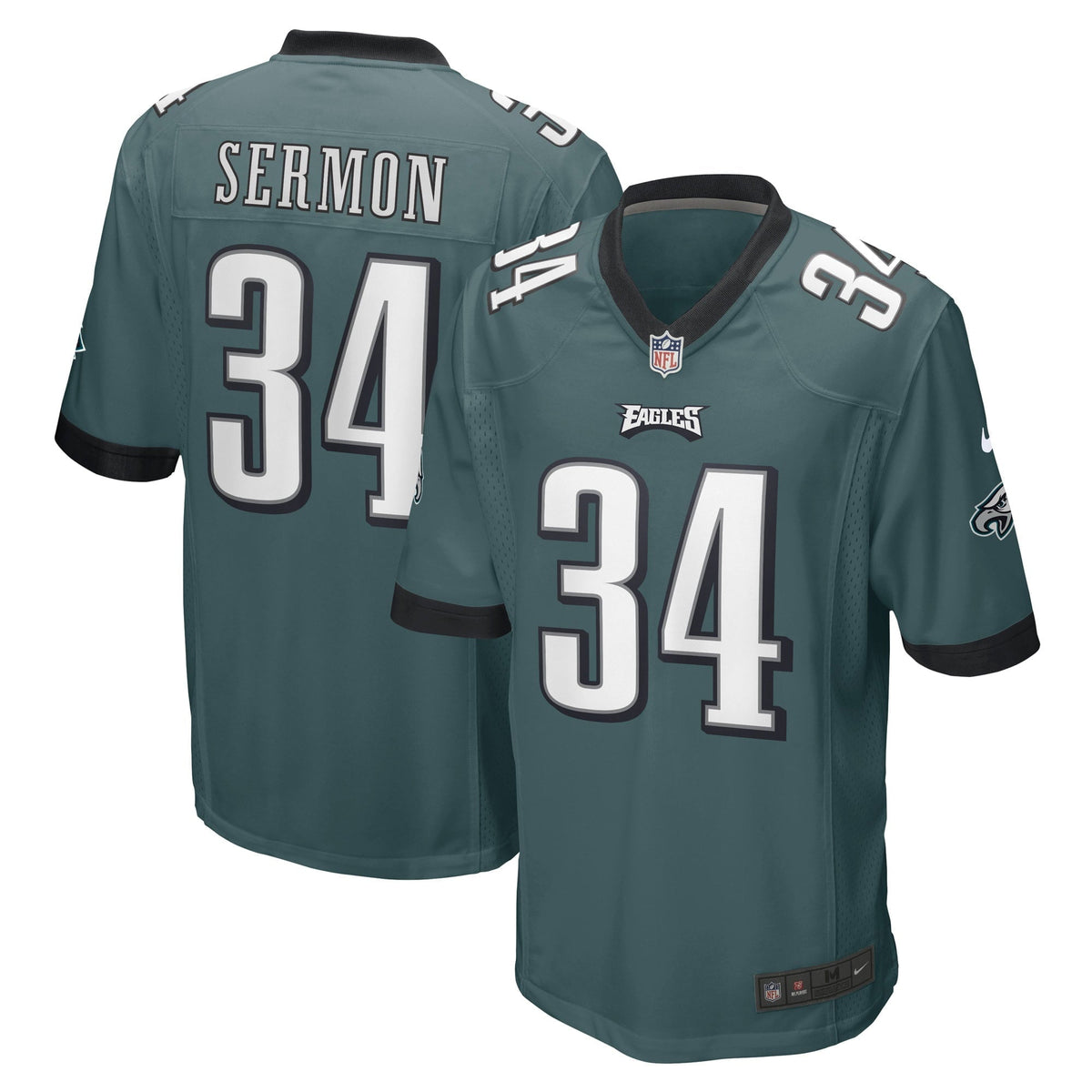 Men s Nike Trey Sermon Midnight Green Philadelphia Eagles Game Player Jersey