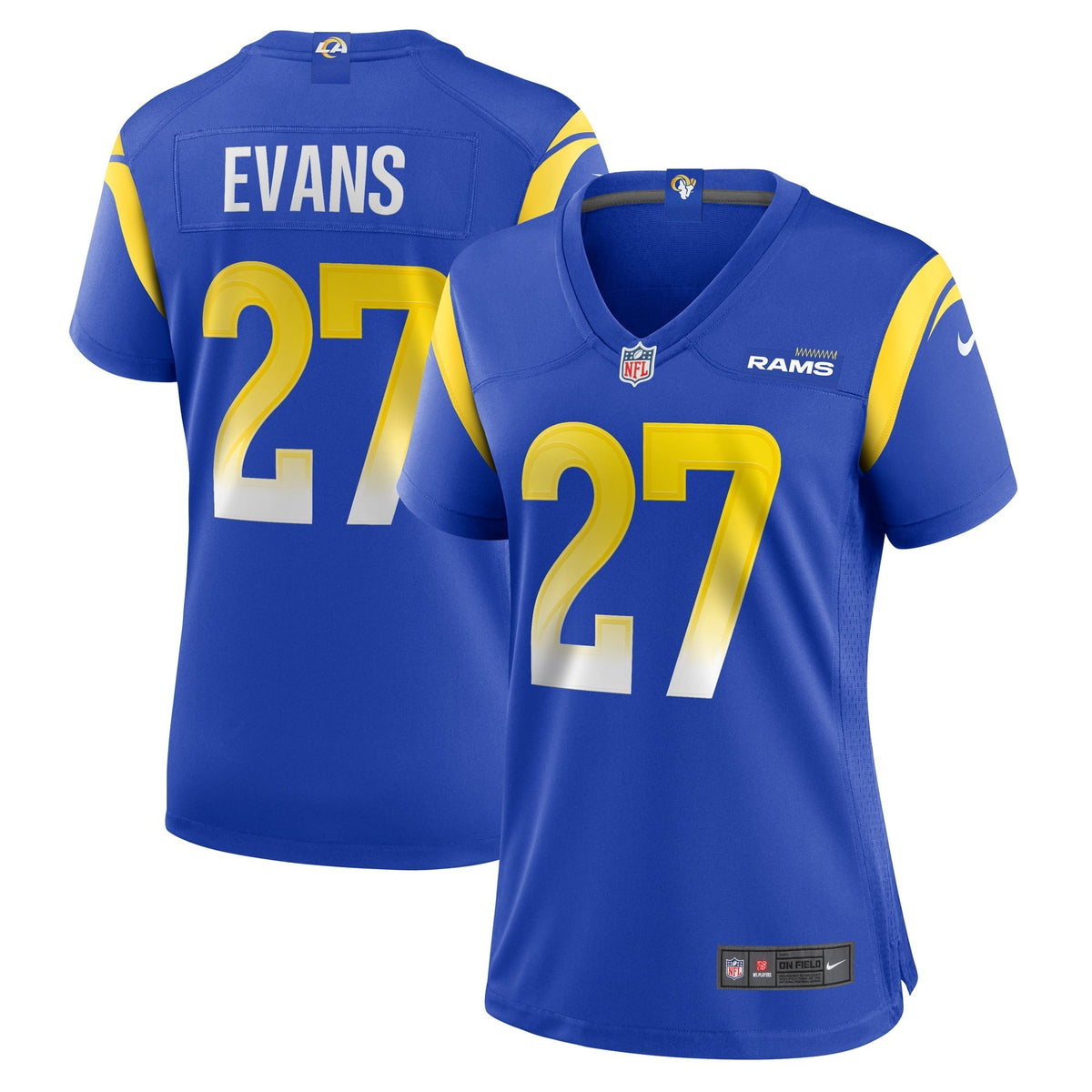 Women s Nike Tiyon Evans Royal Los Angeles Rams Home Game Jersey