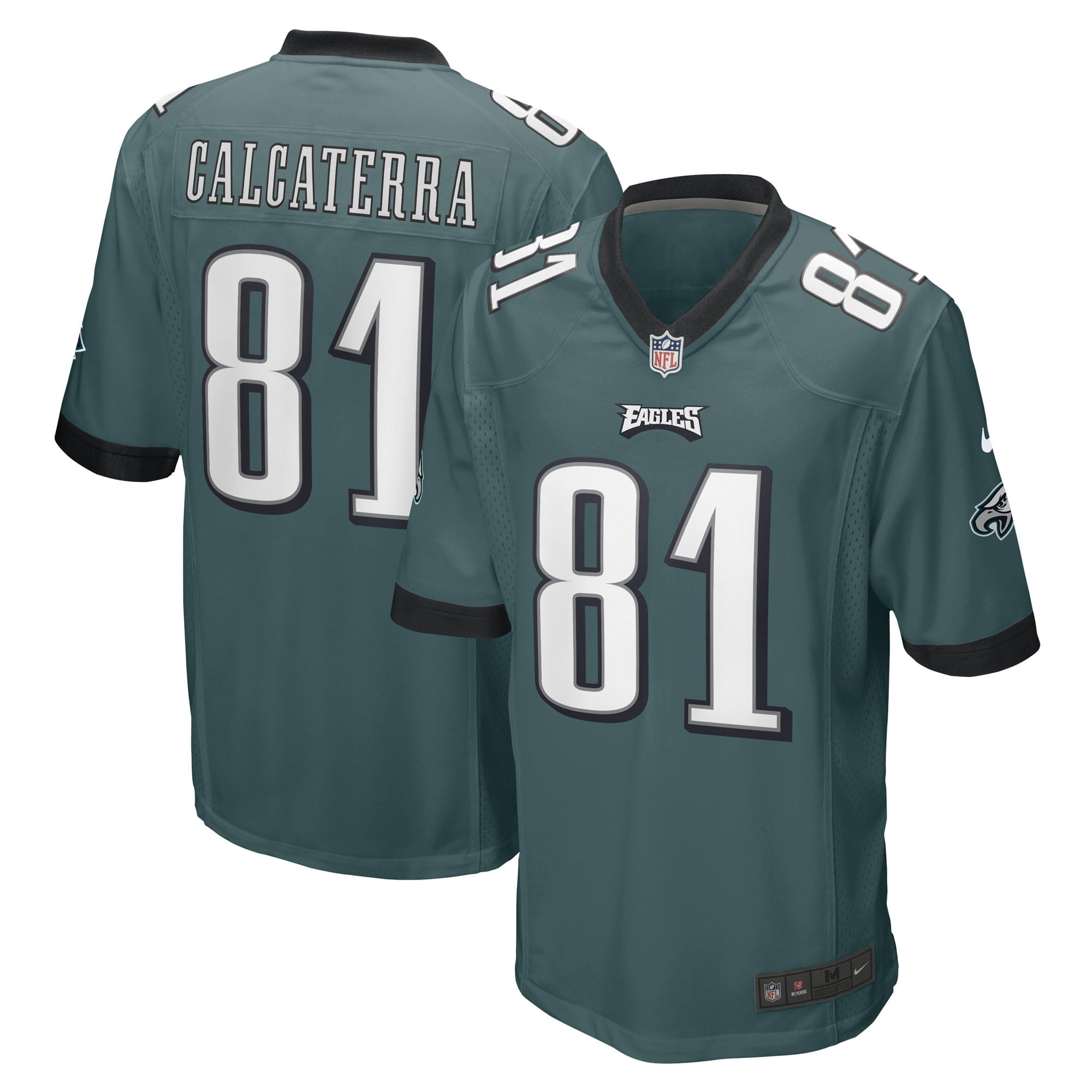 Men s Nike Grant Calcaterra Midnight Green Philadelphia Eagles Game Player Jersey