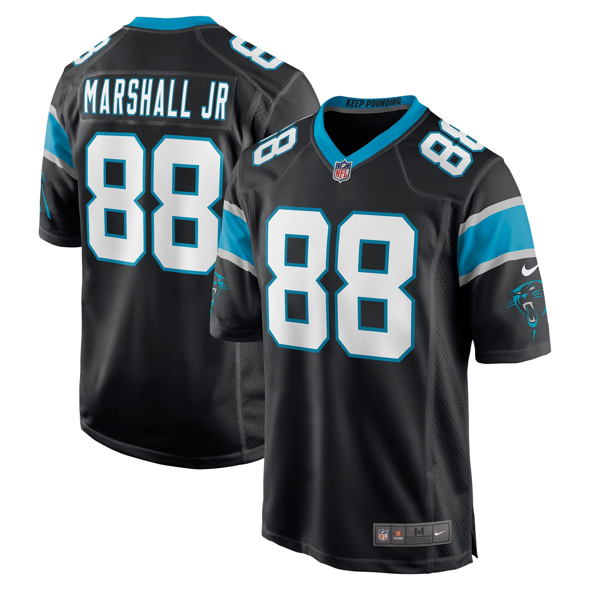 Terrace Marshall Jr. Carolina Panthers Nike 2021 NFL Draft Pick Player Game Jersey   Black