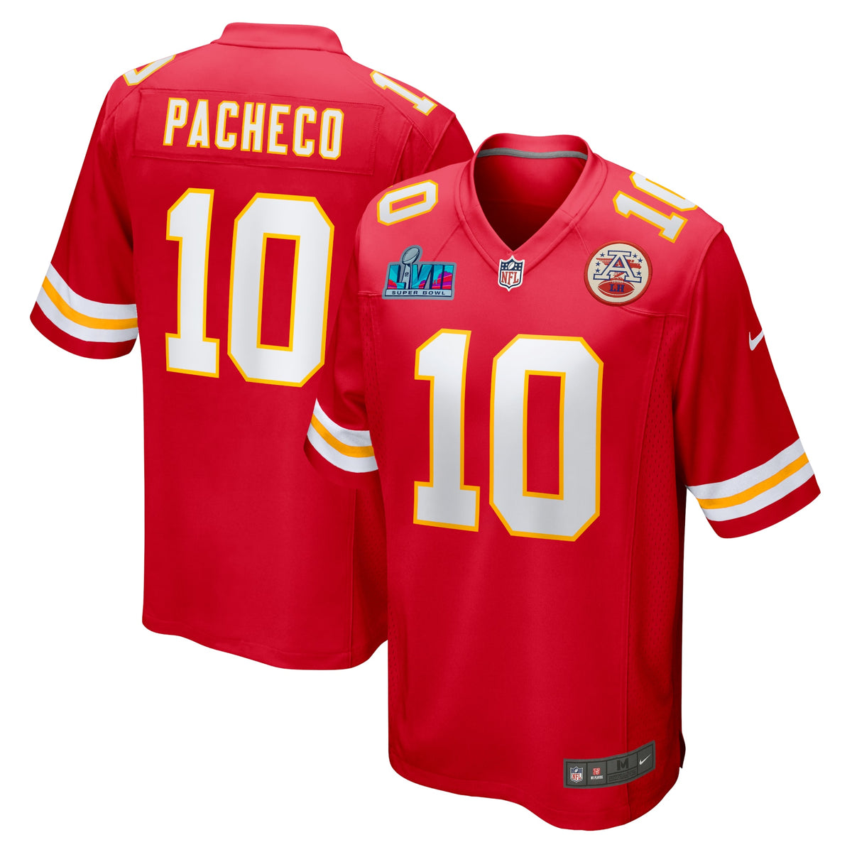 Isiah Pacheco Kansas City Chiefs Nike Super Bowl LVII Patch Game Jersey   Red