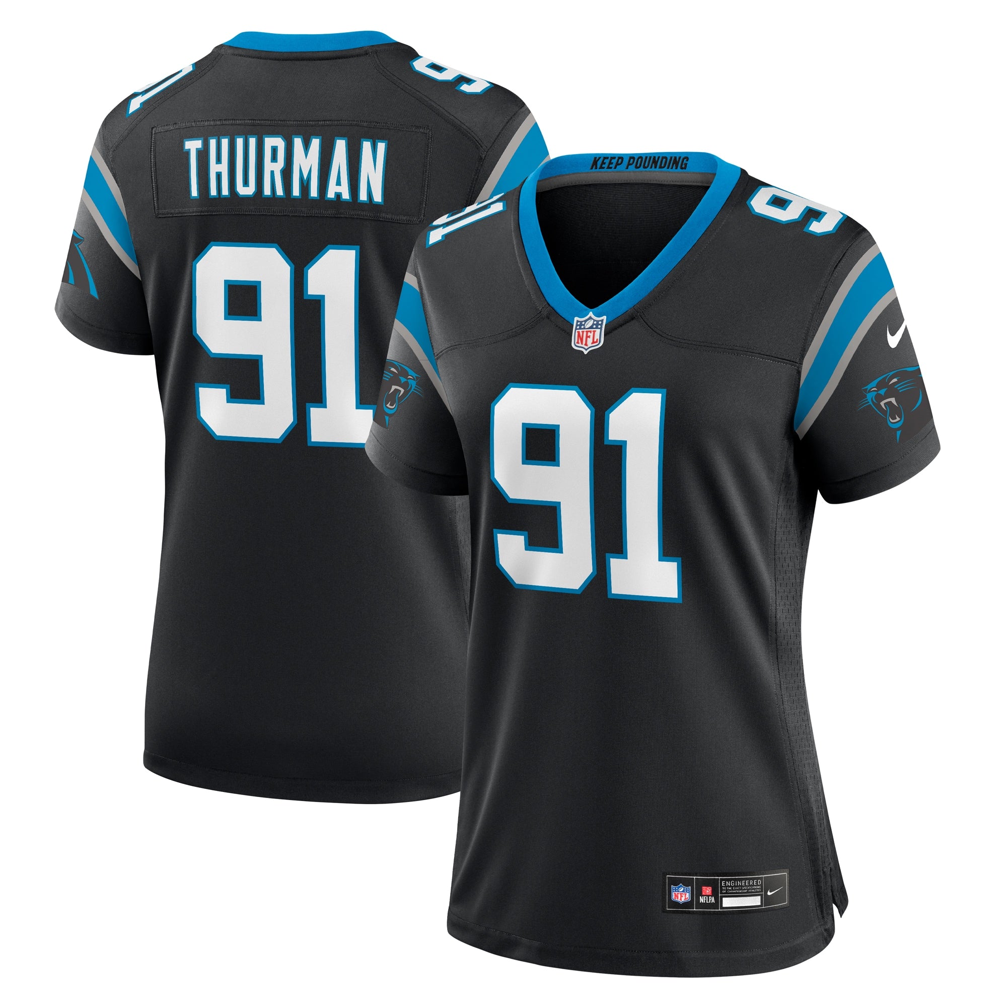 Nick Thurman Carolina Panthers Nike Women s Team Game Jersey    Black