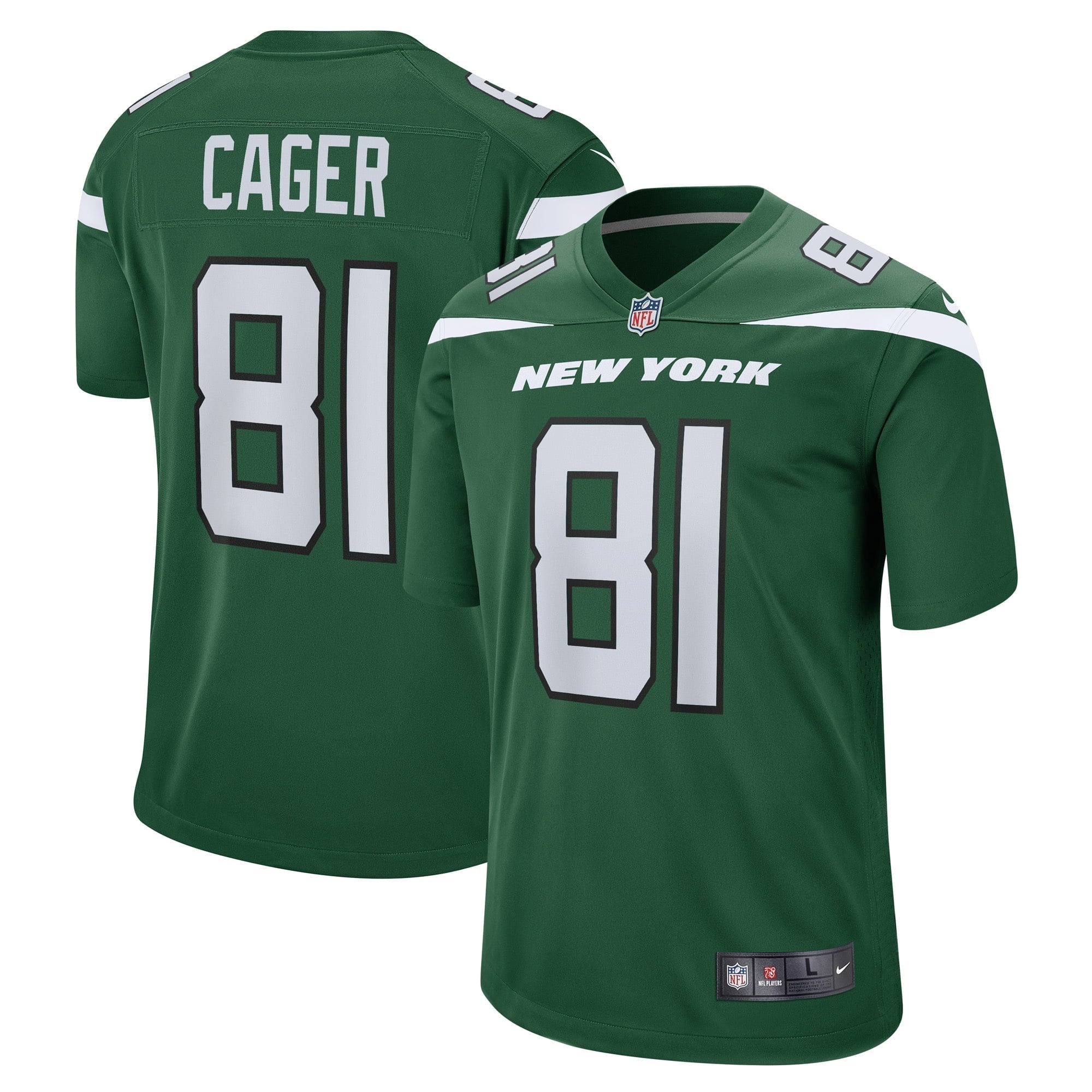 Men s Nike Lawrence Cager Gotham Green New York Jets Team Game Player Jersey