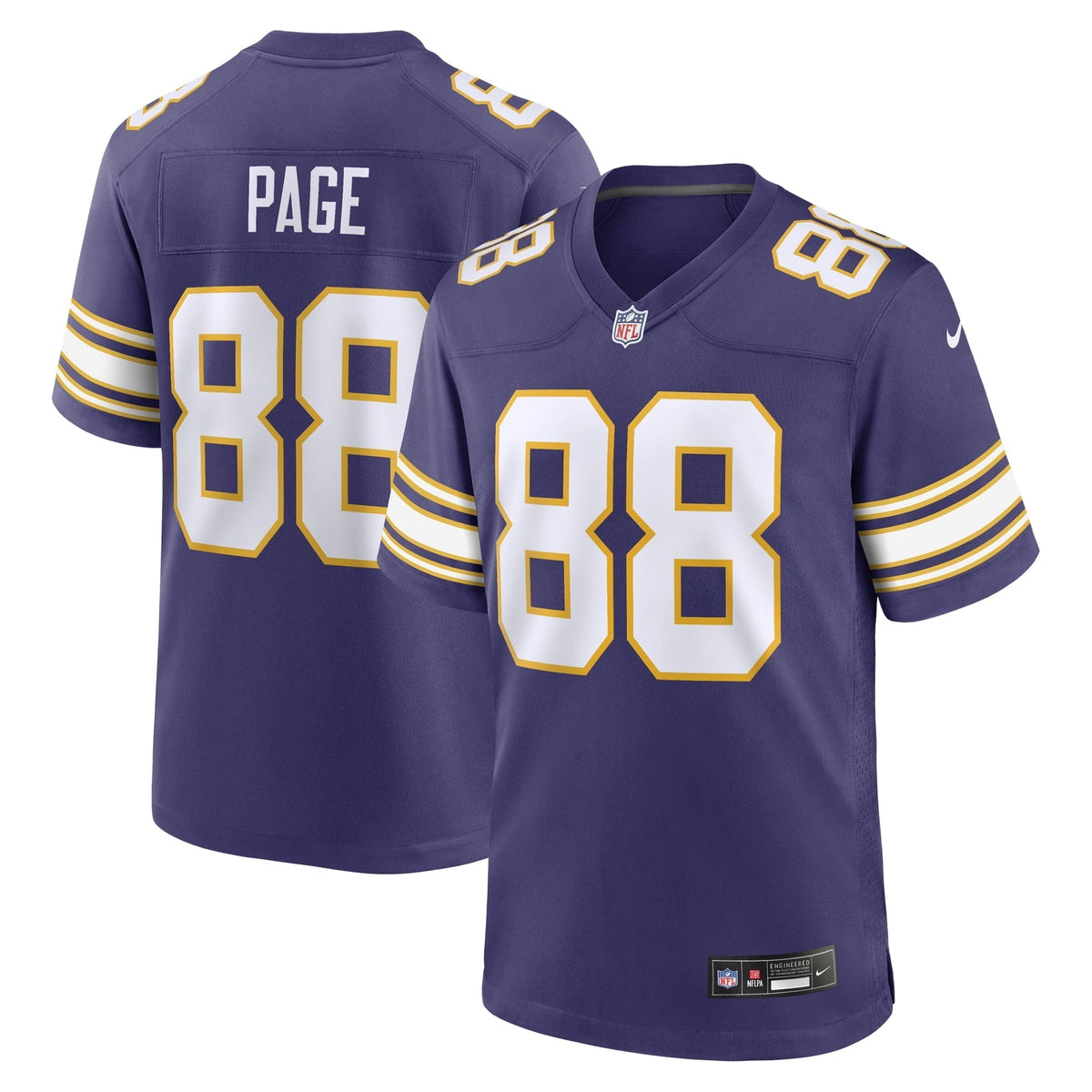 Men s Nike Alan Page Purple Minnesota Vikings Classic Retired Player Jersey