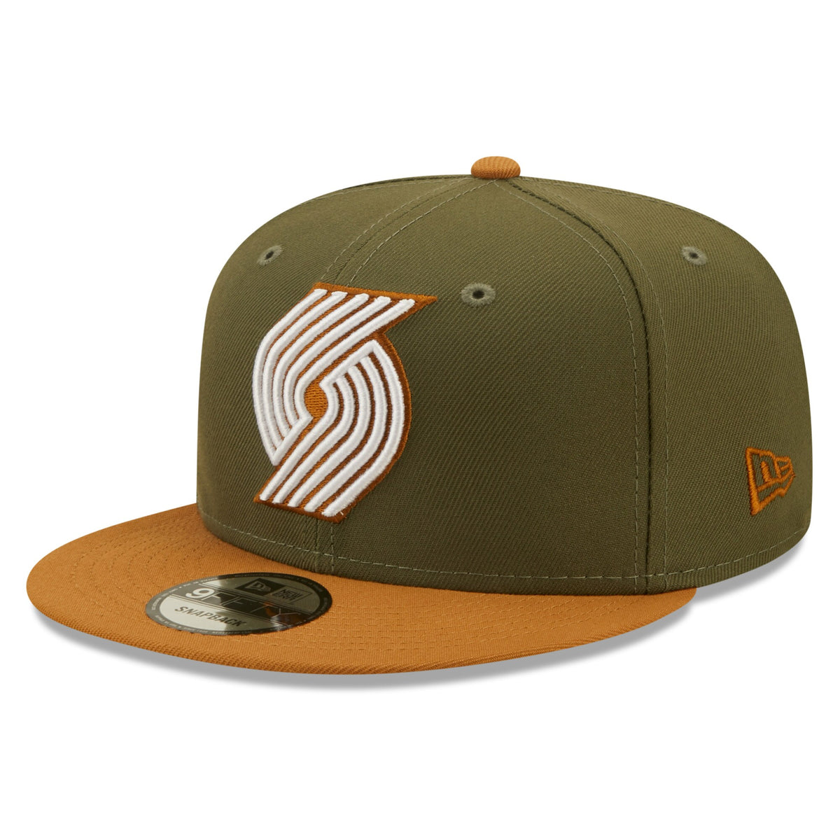 Portland Trail Blazers New Era Two-Tone Color Pack 9FIFTY Snapback Hat - Olive/Brown