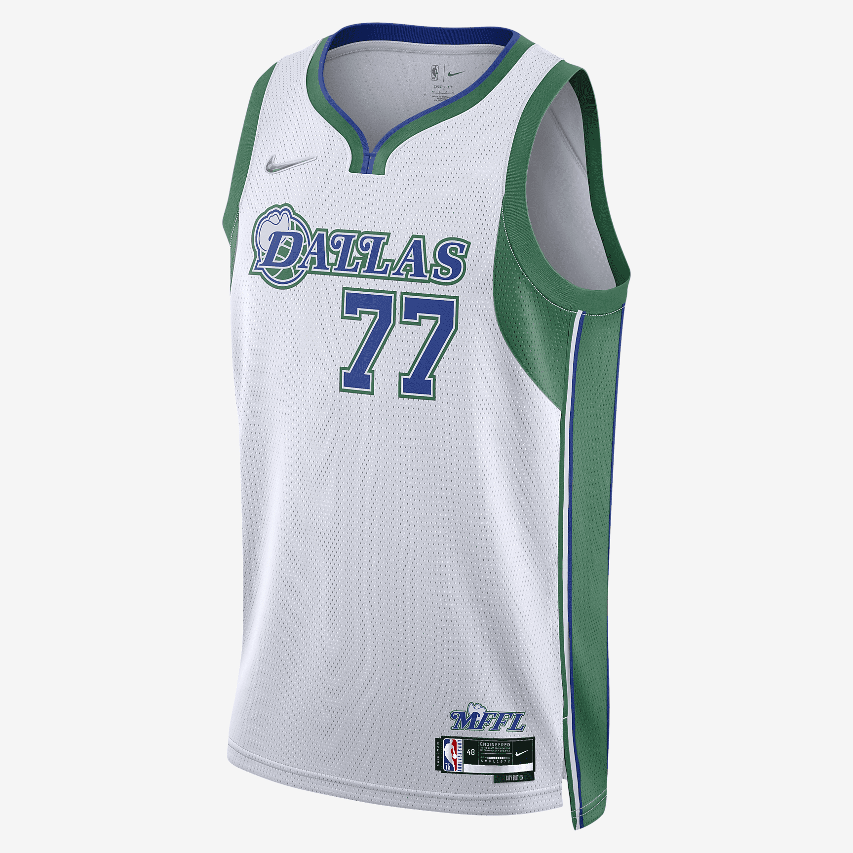 Dallas Mavericks City Edition Nike Dri-FIT NBA Swingman Jersey - White/Clover