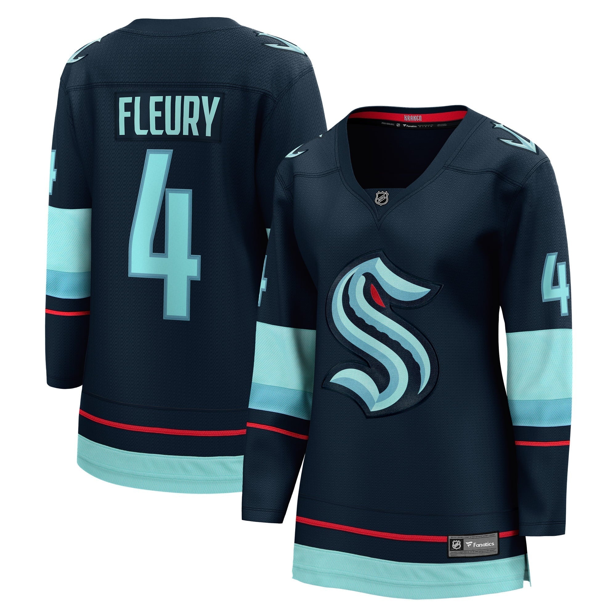 Women's Fanatics Branded Haydn Fleury Deep Sea Blue Seattle Kraken Home Breakaway Player Jersey