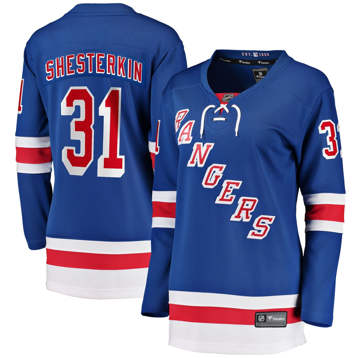 Women's Fanatics Branded Igor Shesterkin Blue New York Rangers Home Breakaway Jersey