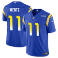 Men s Los Angeles Rams  Carson Wentz Blue 2023 Vapor Untouchable Limited  Stitched Jerseys