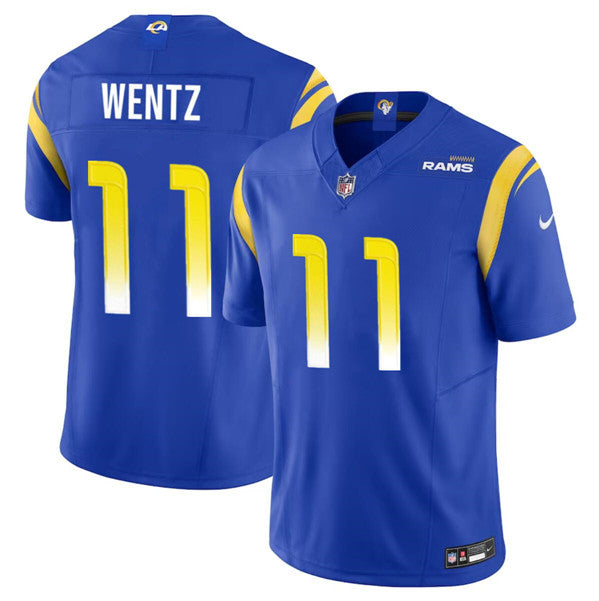 Men s Los Angeles Rams  Carson Wentz Blue 2023 Vapor Untouchable Limited  Stitched Jerseys
