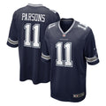 Men s Nike Micah Parsons Navy Dallas Cowboys 2021 NFL Draft First Round Pick Game Jersey