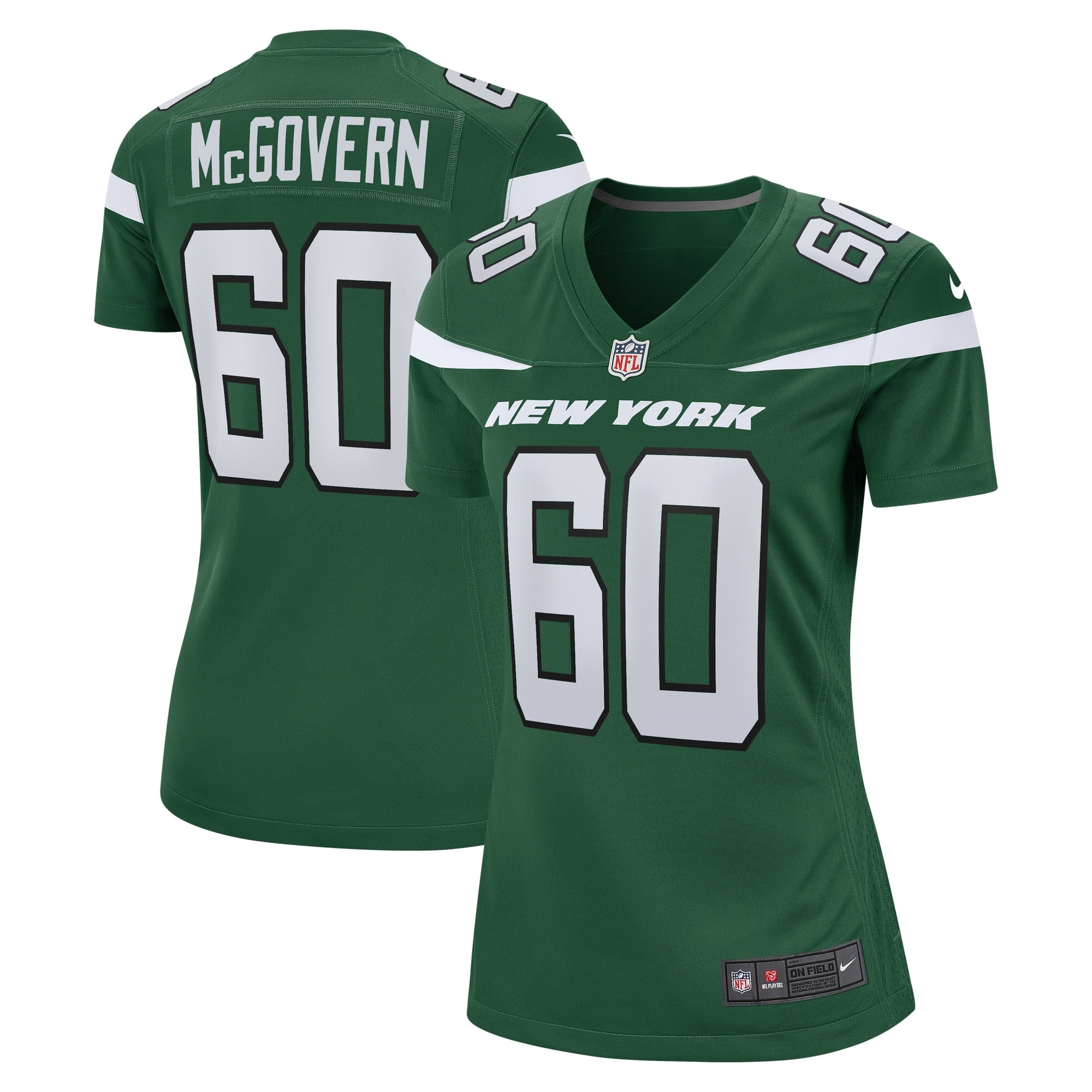Women s Nike Connor McGovern Gotham Green New York Jets Game Jersey