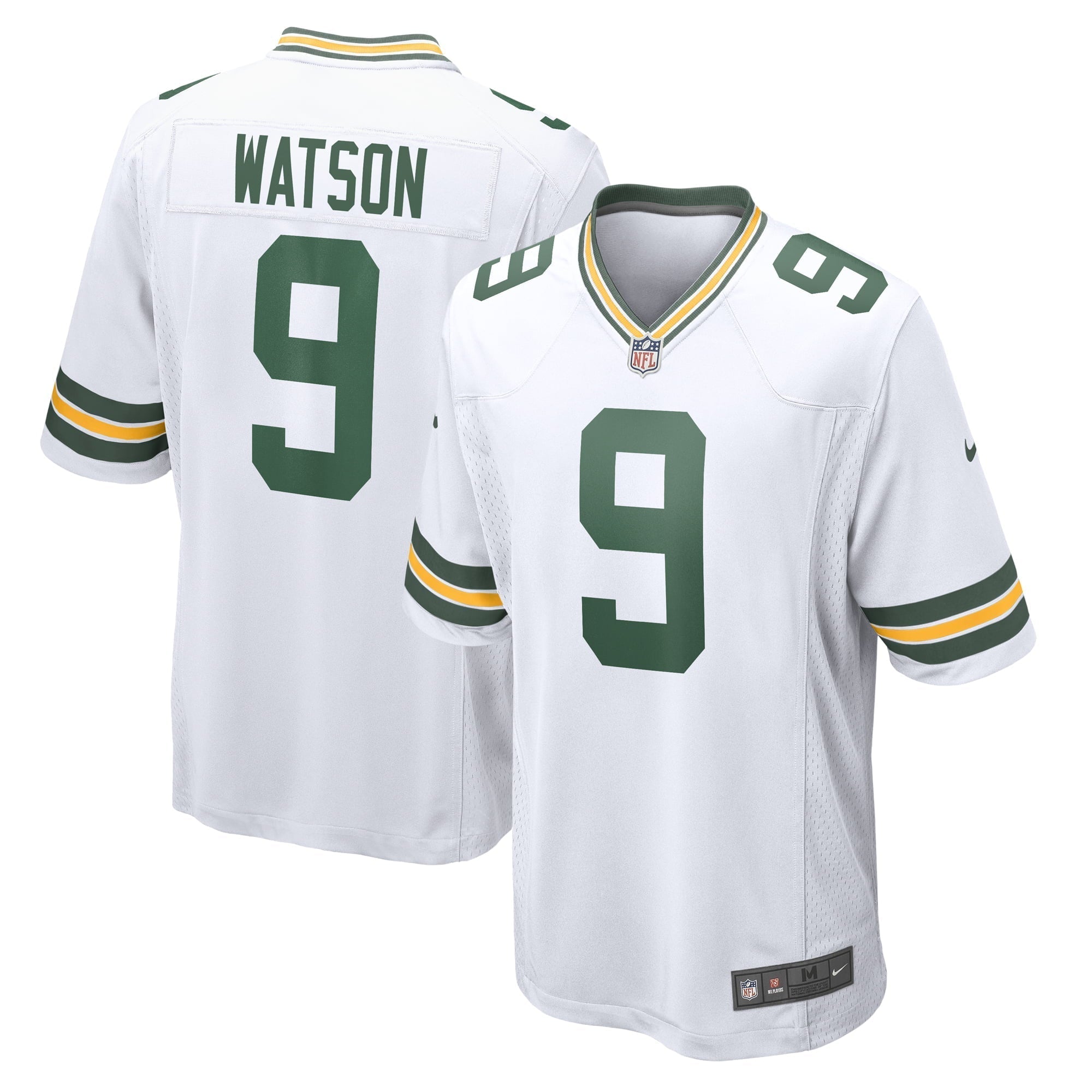 Men s Nike Christian Watson White Green Bay Packers  Game Jersey