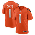 Men s Nike Ja Marr Chase Orange Cincinnati Bengals Alternate Game Jersey