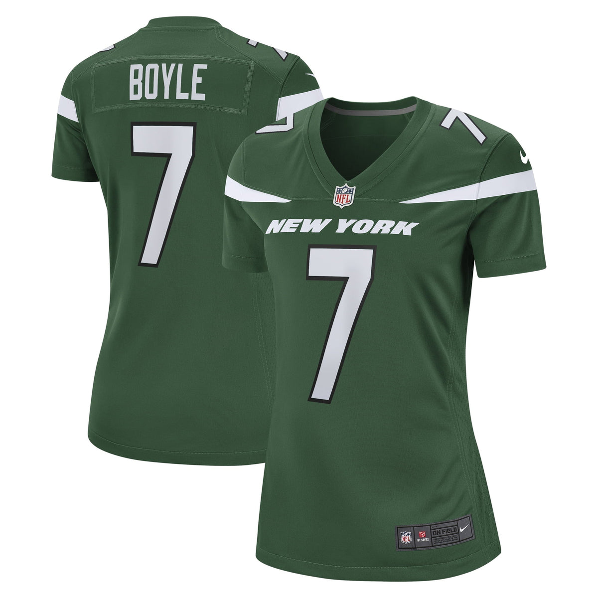 Women s Nike Tim Boyle Gotham Green New York Jets Game Jersey