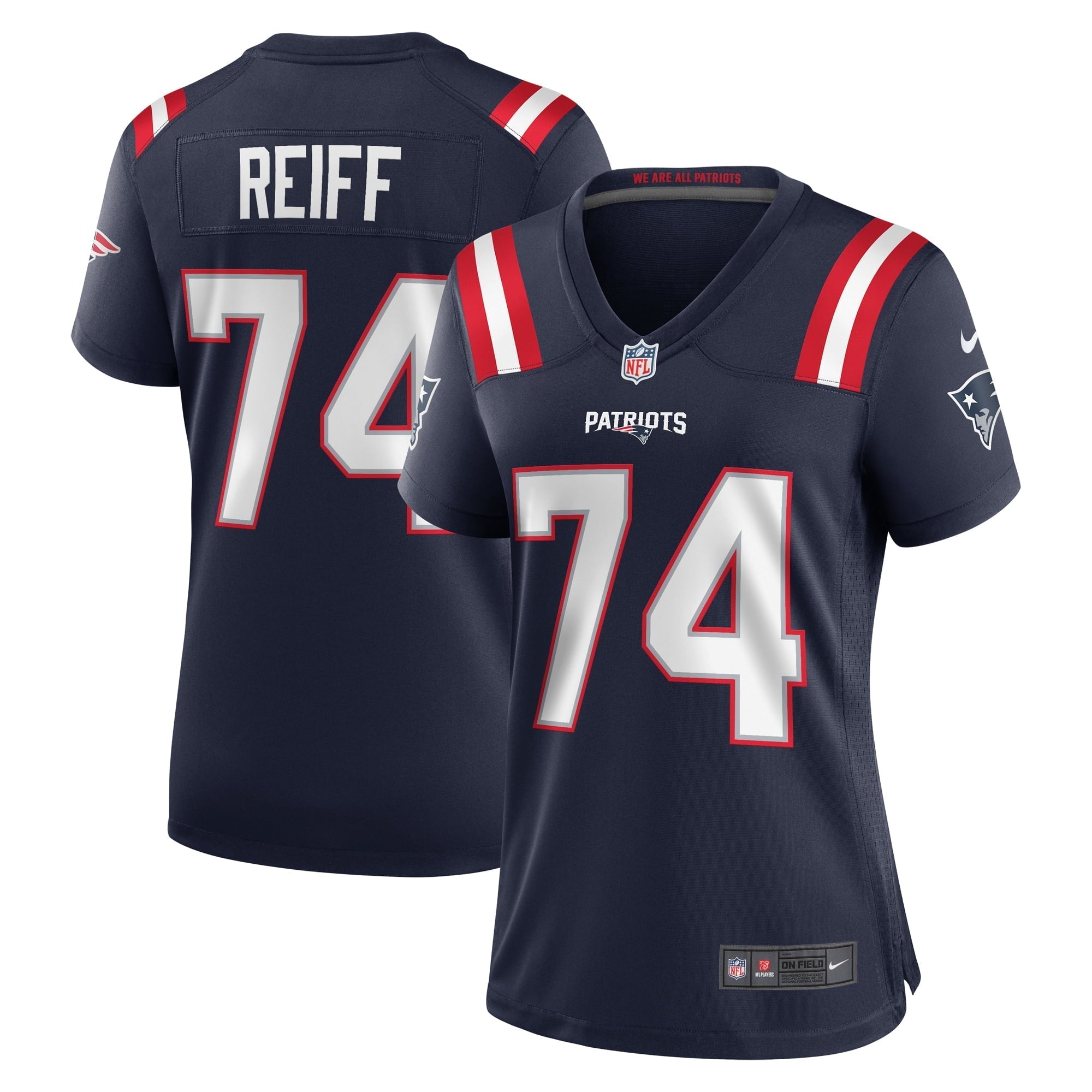 Women s Nike Riley Reiff Navy New England Patriots Game Jersey