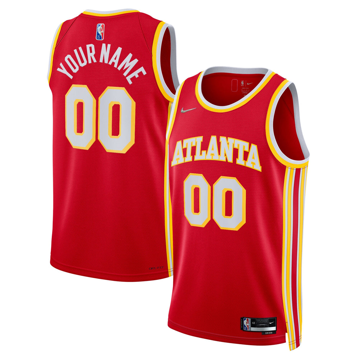Atlanta Hawks, NBA Jerseys Nike 2021/22 Diamond Swingman Custom Jersey - Icon Edition - Red