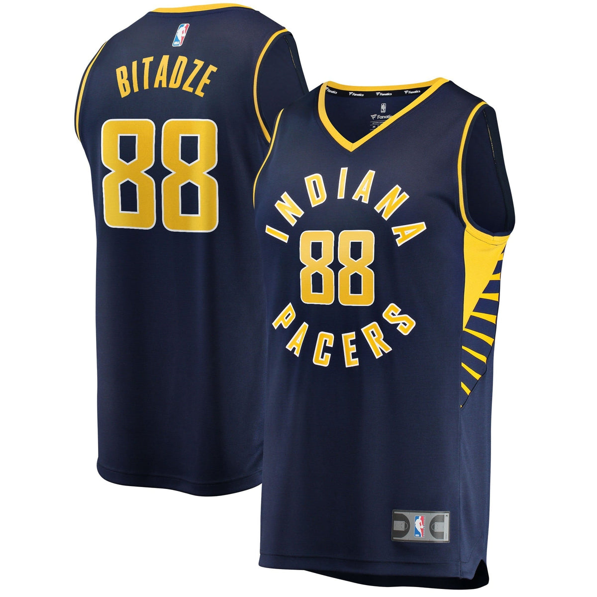 Men's Fanatics Branded Goga Bitadze Navy Indiana Pacers 2021/22 Fast Break Replica Jersey - Icon Edition