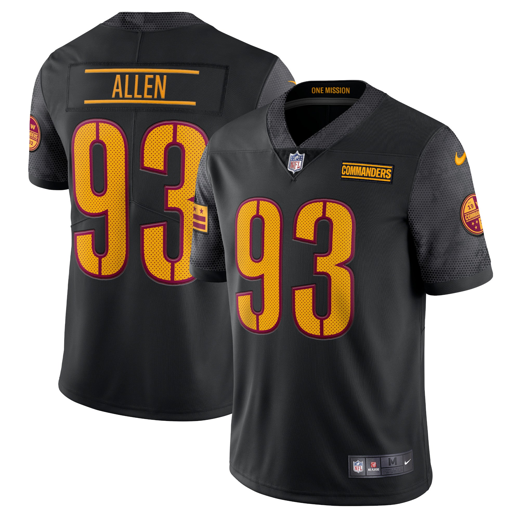Jonathan Allen Washington Commanders Nike Alternate Vapor Limited Jersey   Black