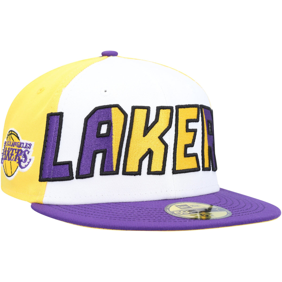 Los Angeles Lakers New Era Back Half 9FIFTY Fitted Hat - White/Purple