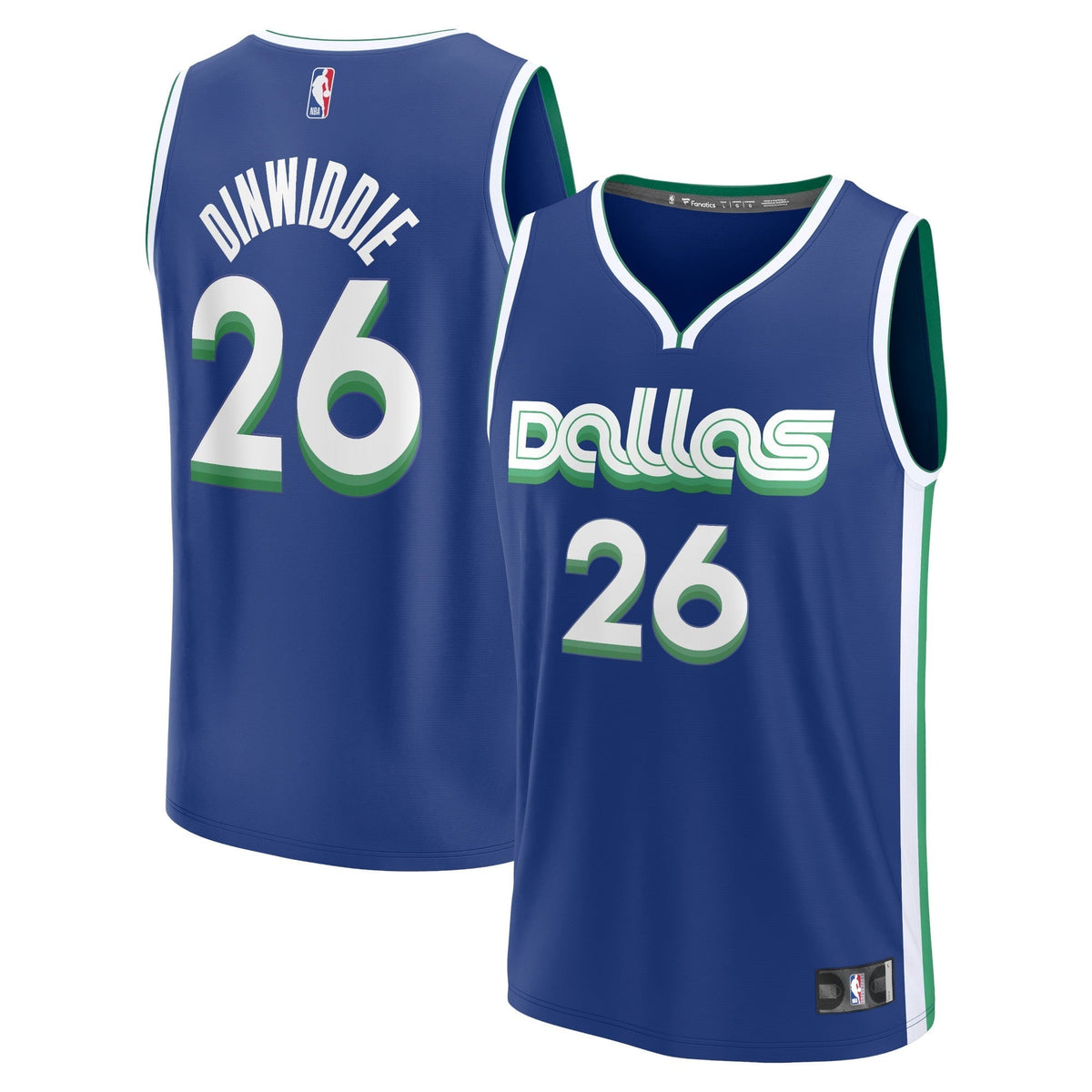 Men's Fanatics Branded Spencer Dinwiddie Blue Dallas Mavericks 2022/23 Fastbreak Jersey - City Edition