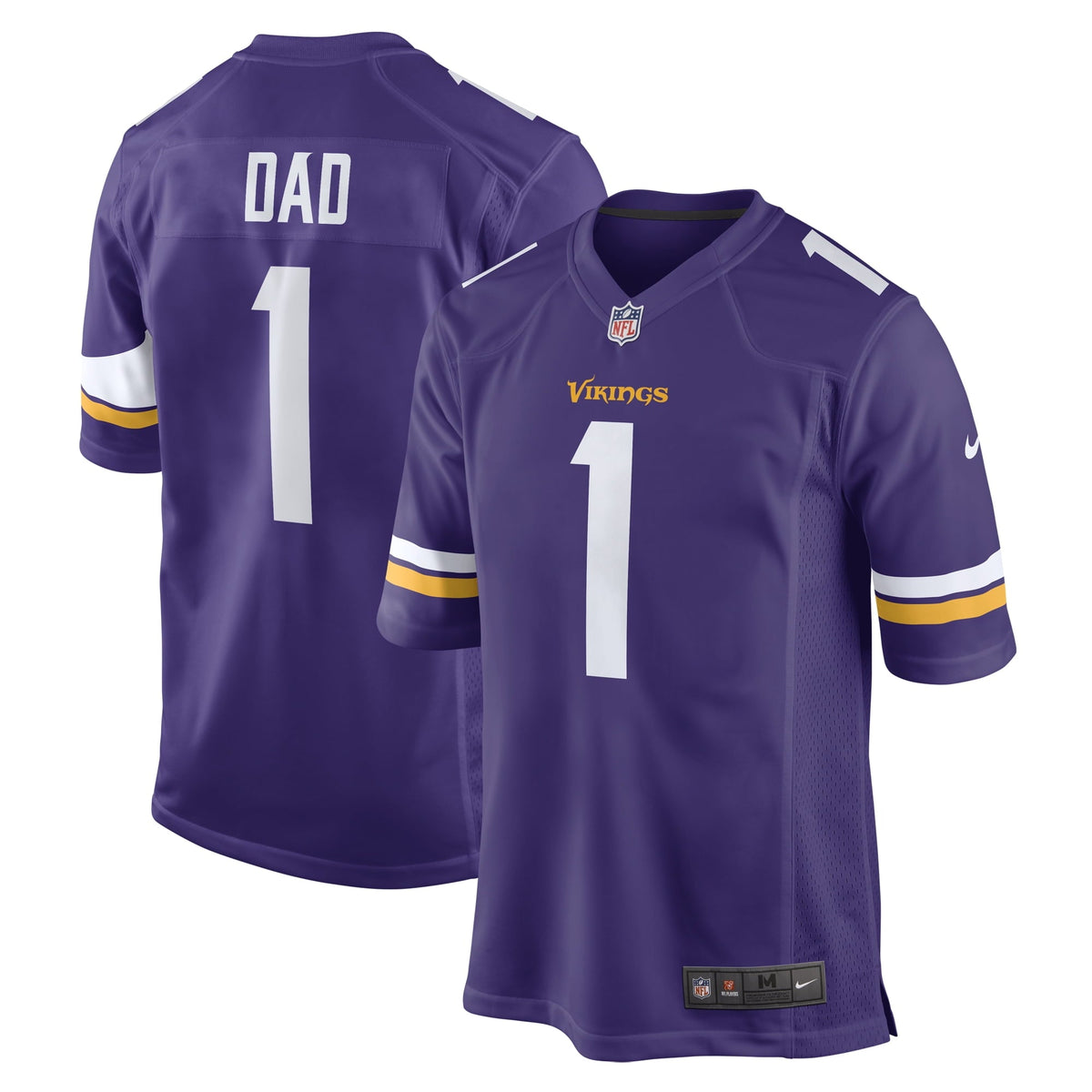 Men s Nike Number 1 Dad Purple Minnesota Vikings Game Jersey