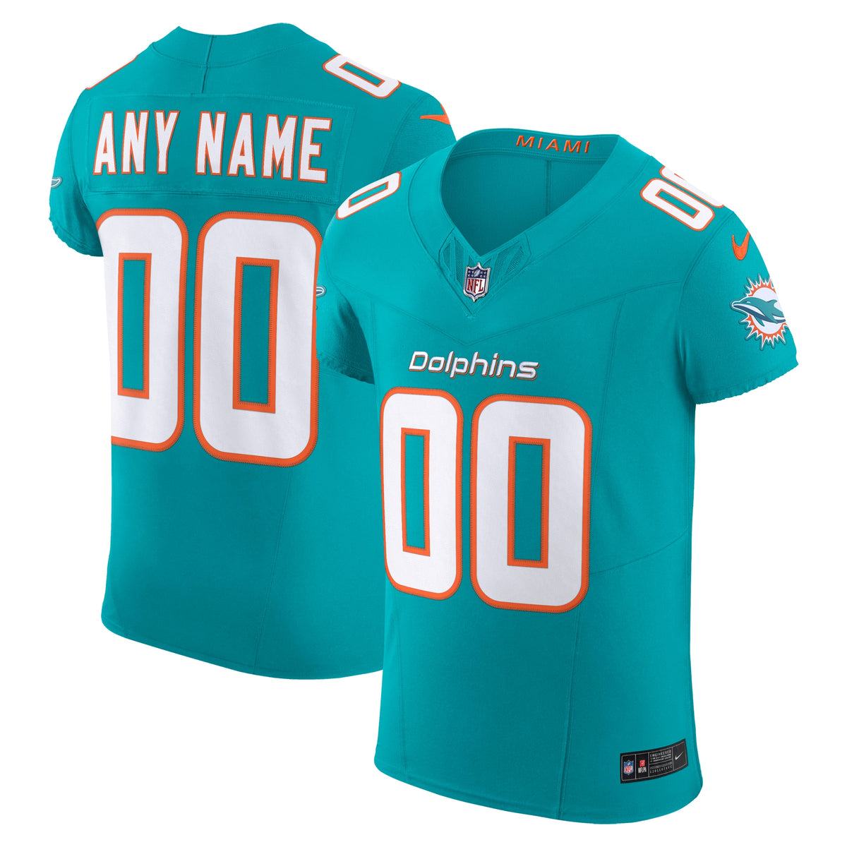 Miami Dolphins Nike Vapor F.U.S.E. Elite Custom Jersey   Aqua