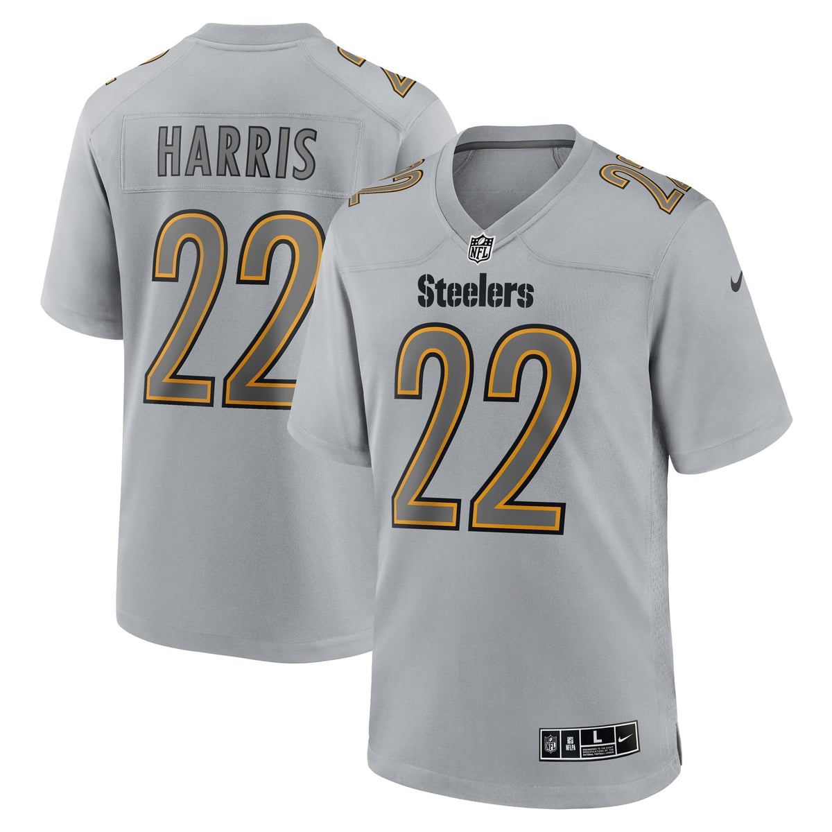 Men s Nike Najee Harris Gray Pittsburgh Steelers Atmosphere Fashion Game Jersey
