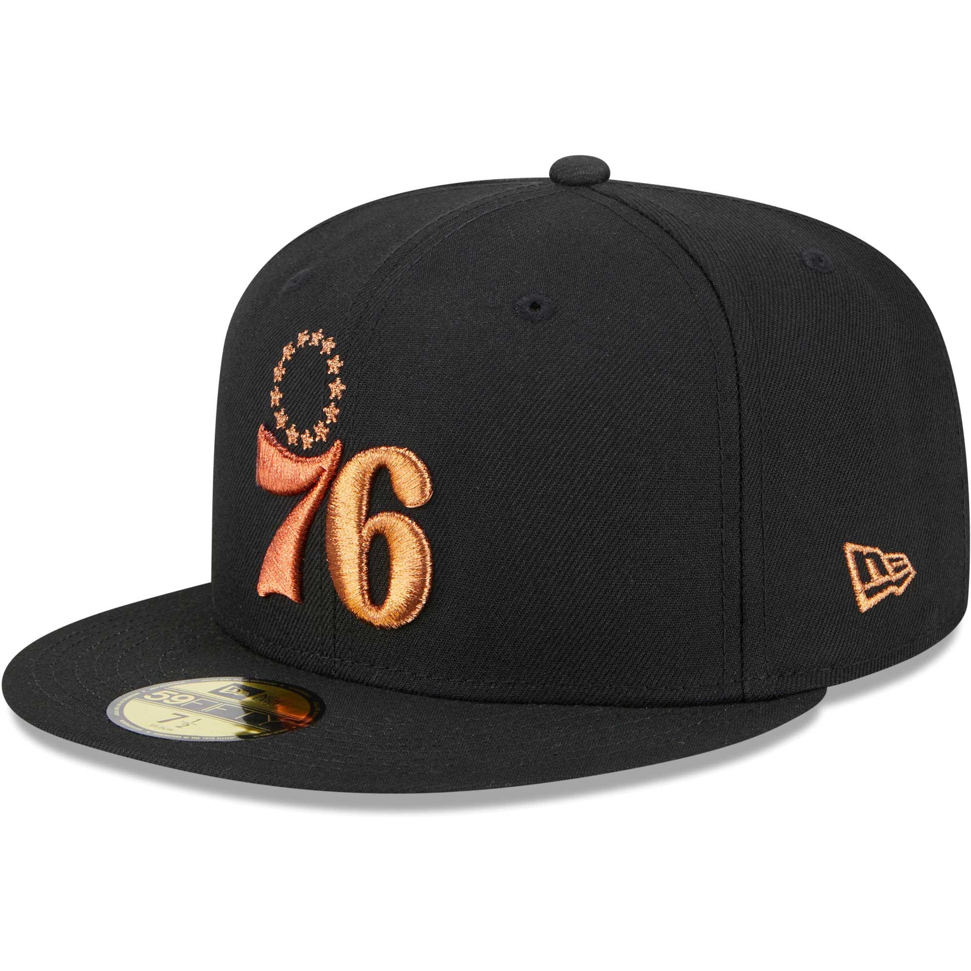 Philadelphia 76ers New Era Metallic Pop 59FIFTY Fitted Hat - Black