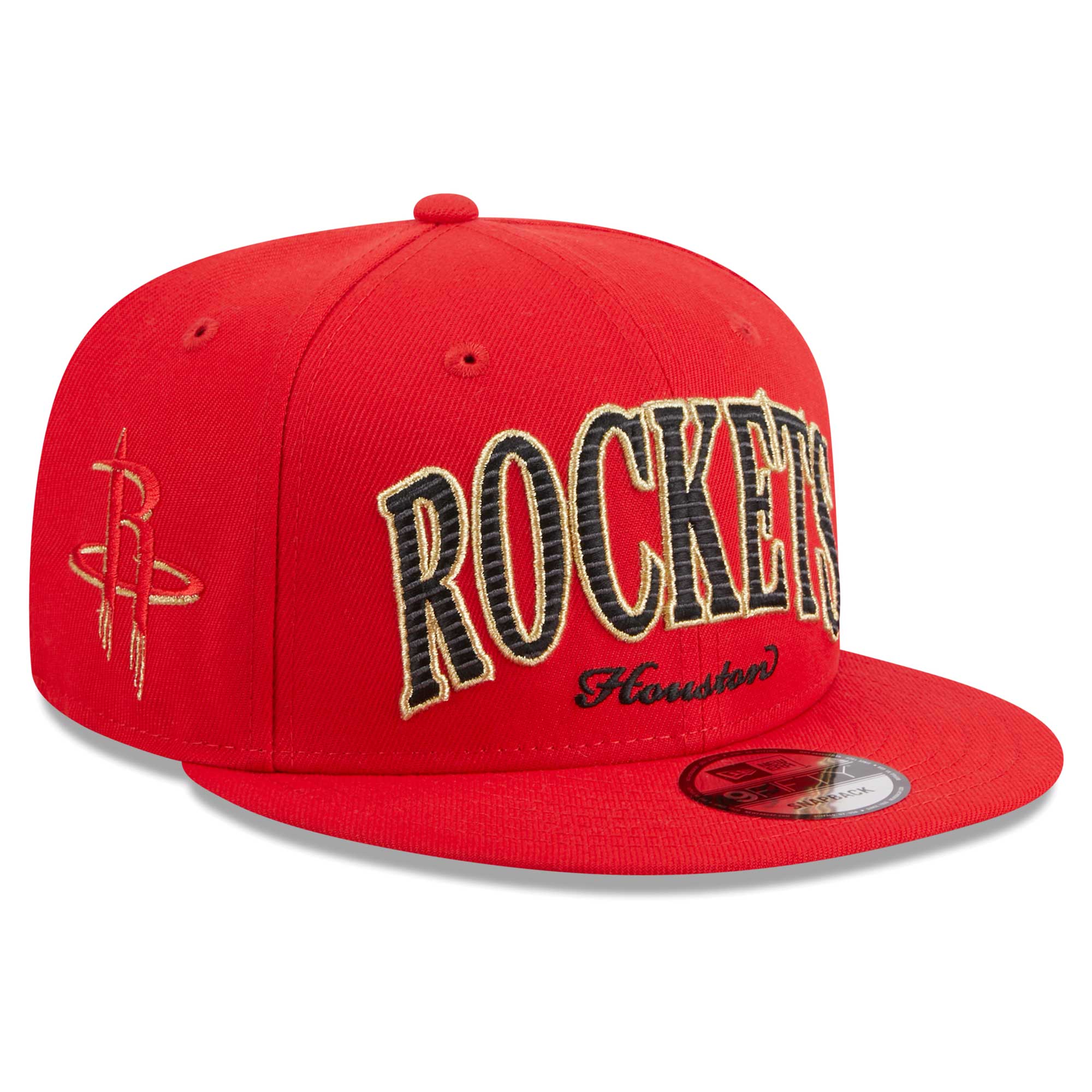 Houston Rockets New Era Golden Tall Text 9FIFTY Snapback Hat - Red