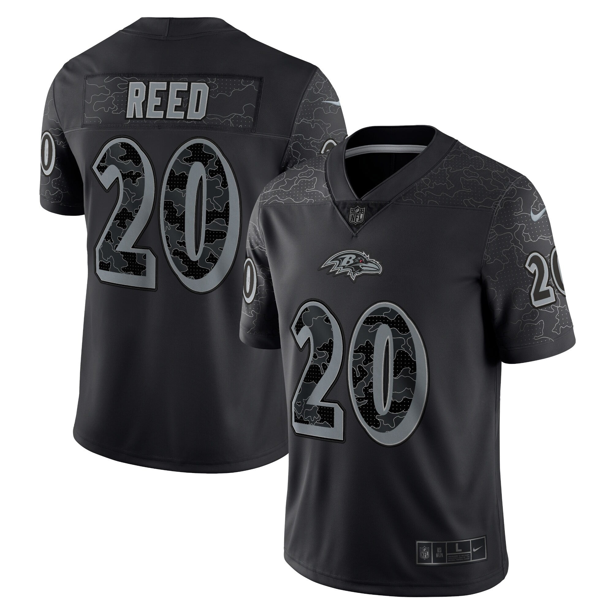 Men s Nike Ed Reed Black Baltimore Ravens Retired Player RFLCTV Limited Jersey