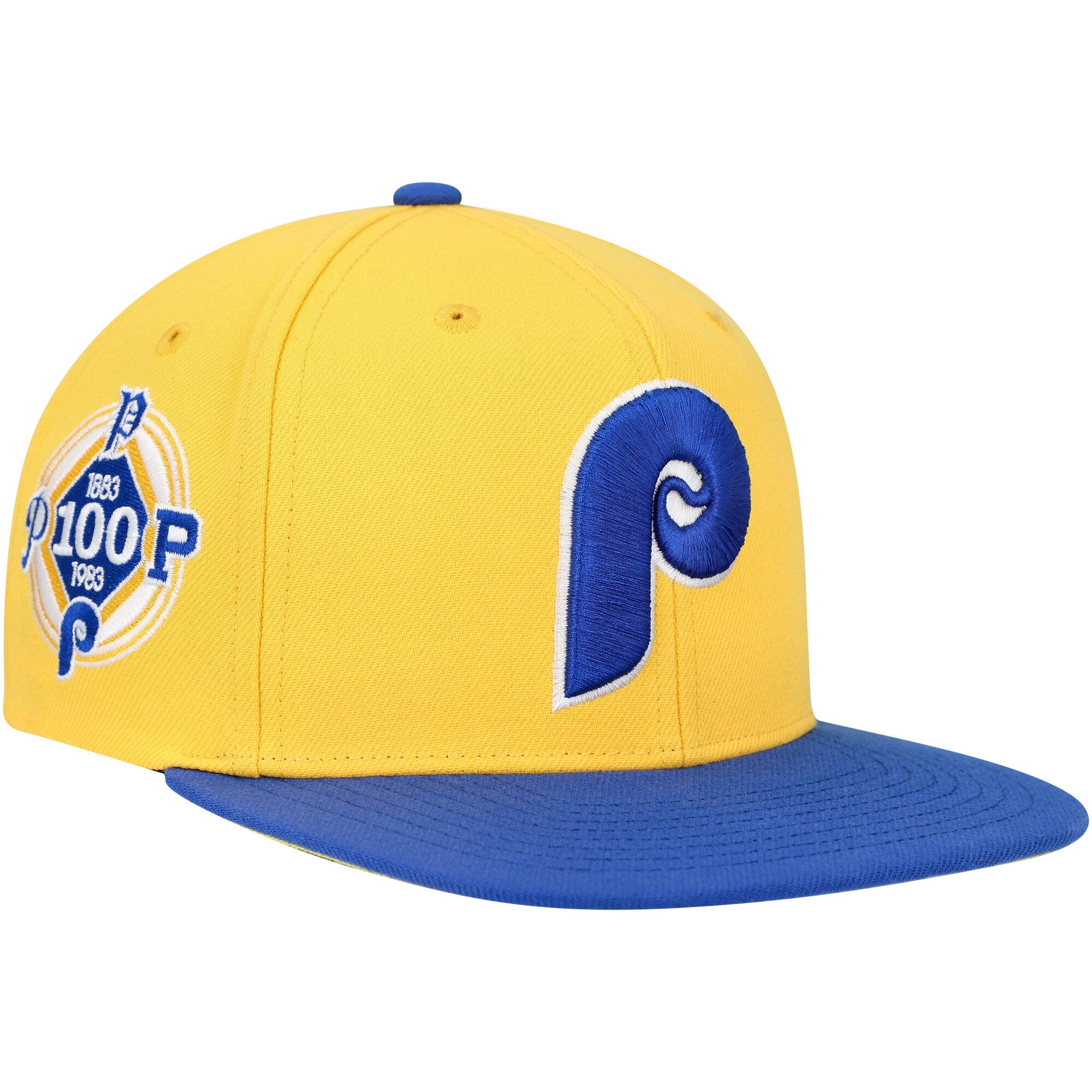 Philadelphia Phillies Mitchell & Ness Hometown Snapback Hat - Gold/Royal