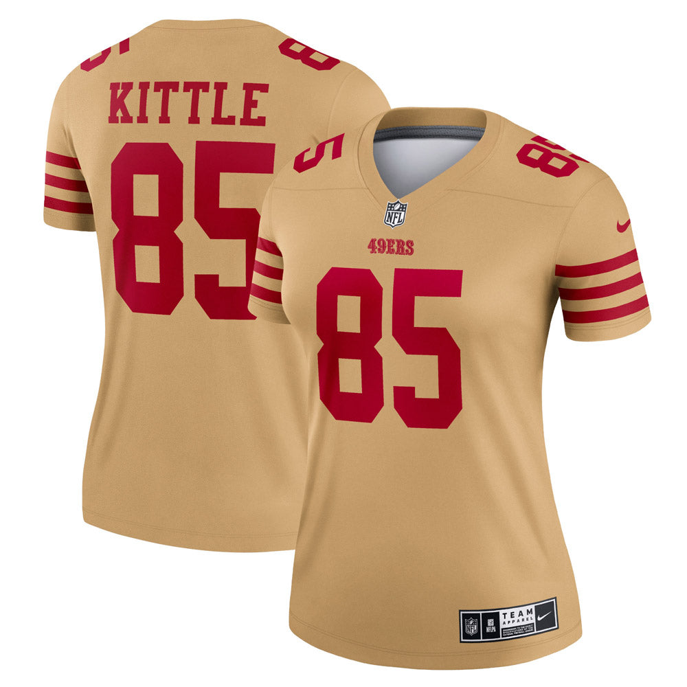 Women s San Francisco 49ers George Kittle Team Inverted Legend Jersey Gold