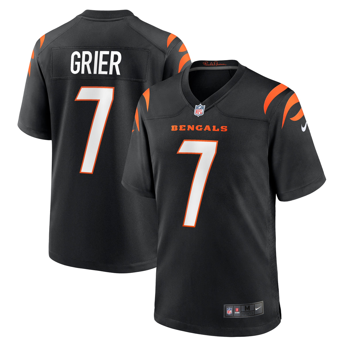 Will Grier Cincinnati Bengals Nike Team Game Jersey    Black