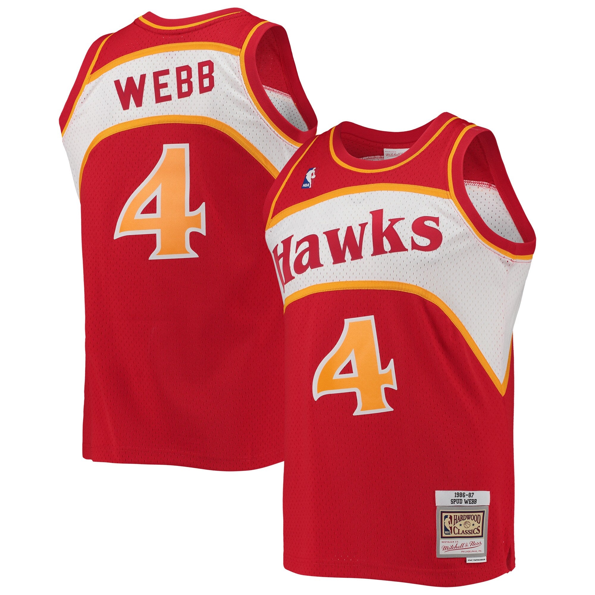 Spud Webb Atlanta Hawks, NBA Jerseys Mitchell & Ness Hardwood Classics Swingman Jersey - Red