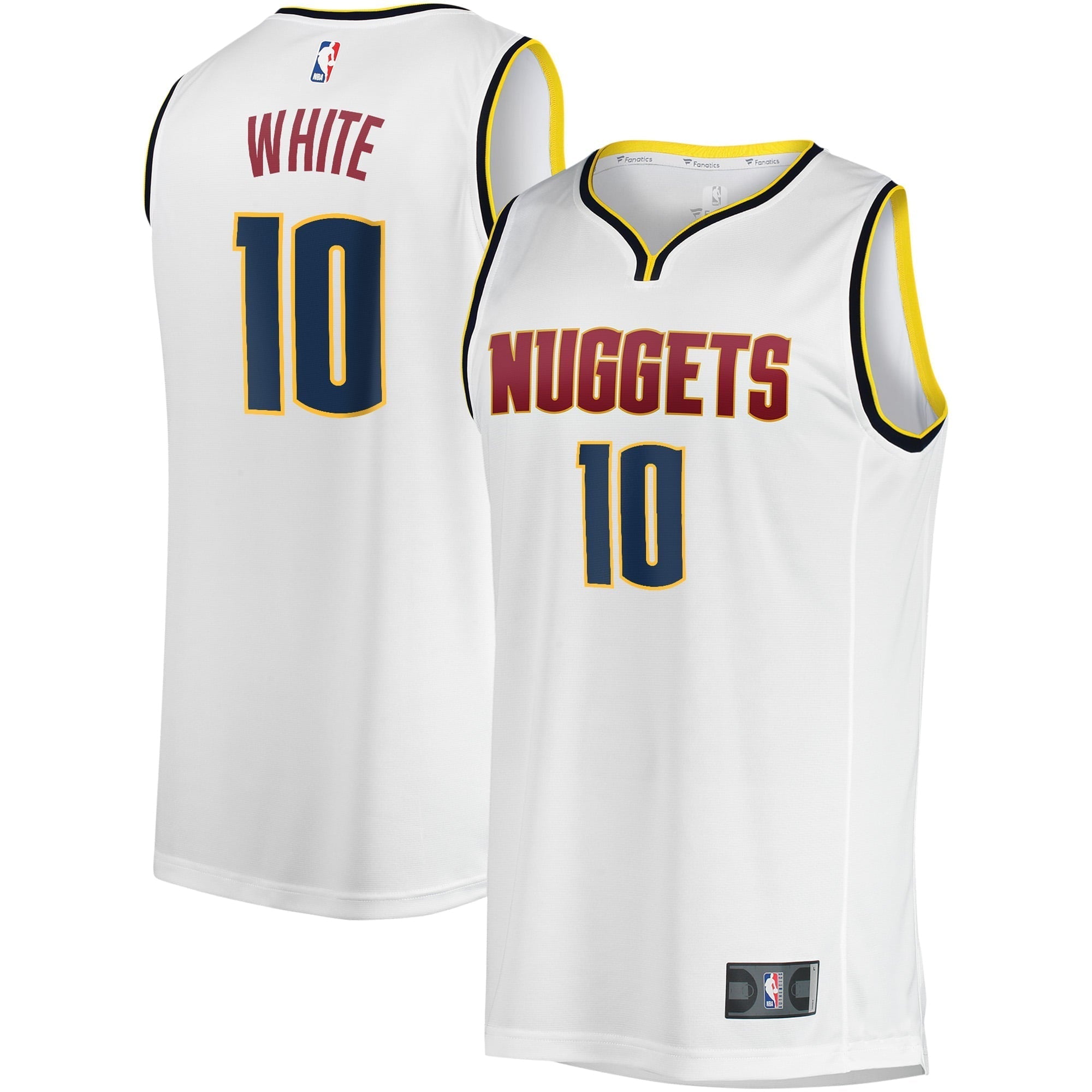 Youth Fanatics Branded Jack White White Denver Nuggets Fast Break Player Jersey - Association Edition