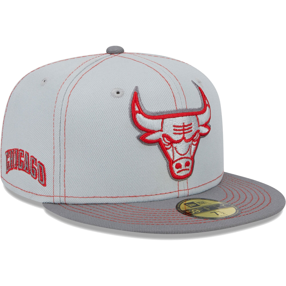 Chicago Bulls New Era Color Pop 59FIFTY Fitted Hat - Gray