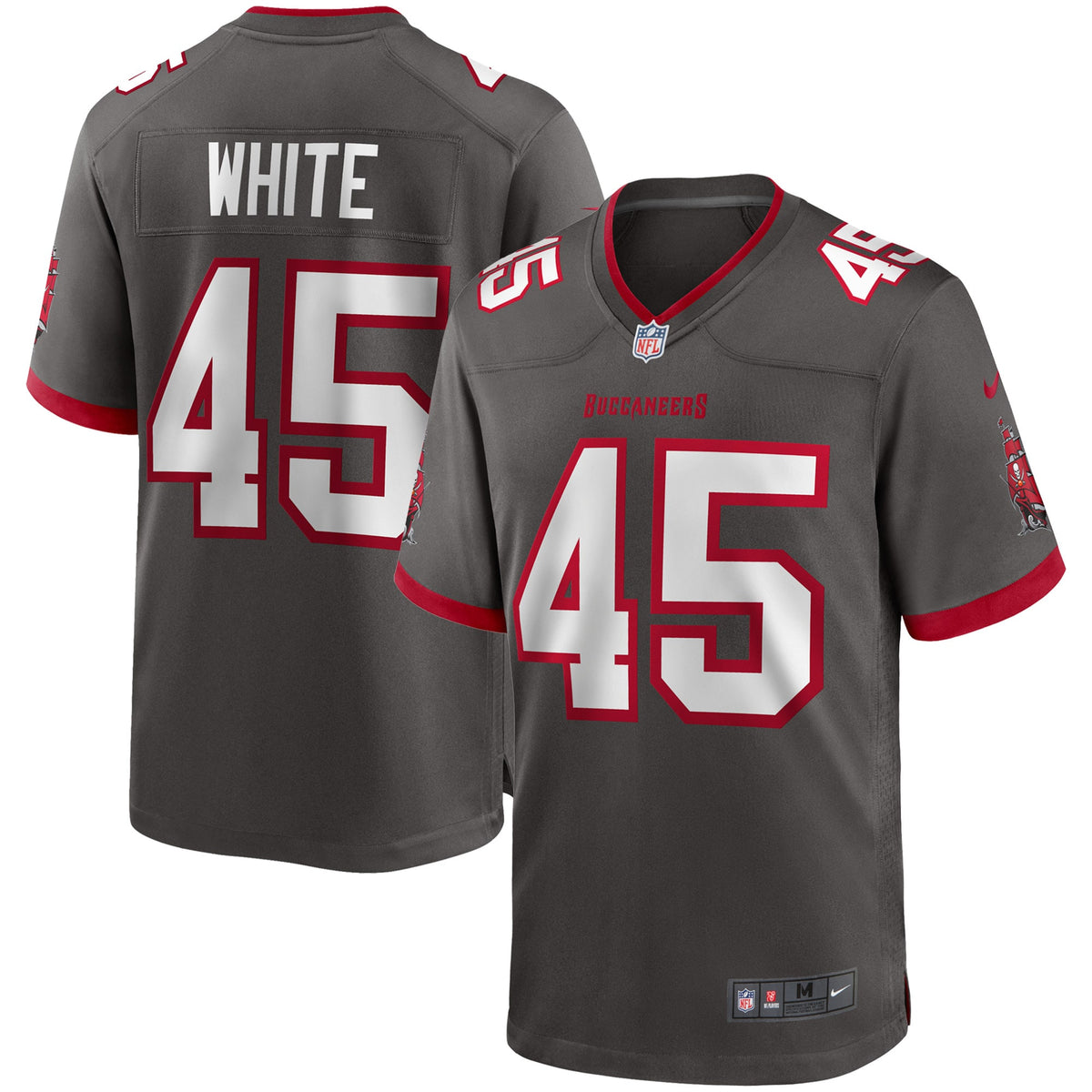 Devin White Tampa Bay Buccaneers Nike Game Jersey   Pewter