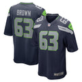 Men s Nike Evan Brown College Navy Seattle Seahawks Game Jersey
