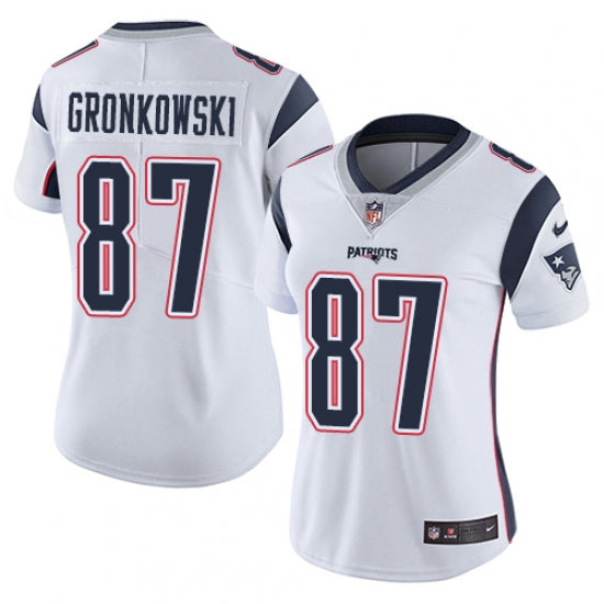 Women s New England Patriots Rob Gronkowski Limited Player Jersey White