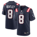 Men s Nike Ja Whaun Bentley Navy New England Patriots Game Player Jersey