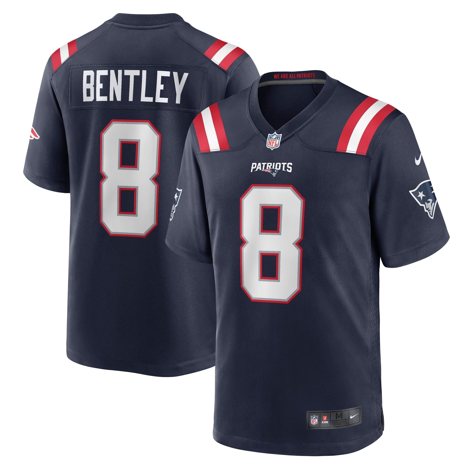Men s Nike Ja Whaun Bentley Navy New England Patriots Game Player Jersey