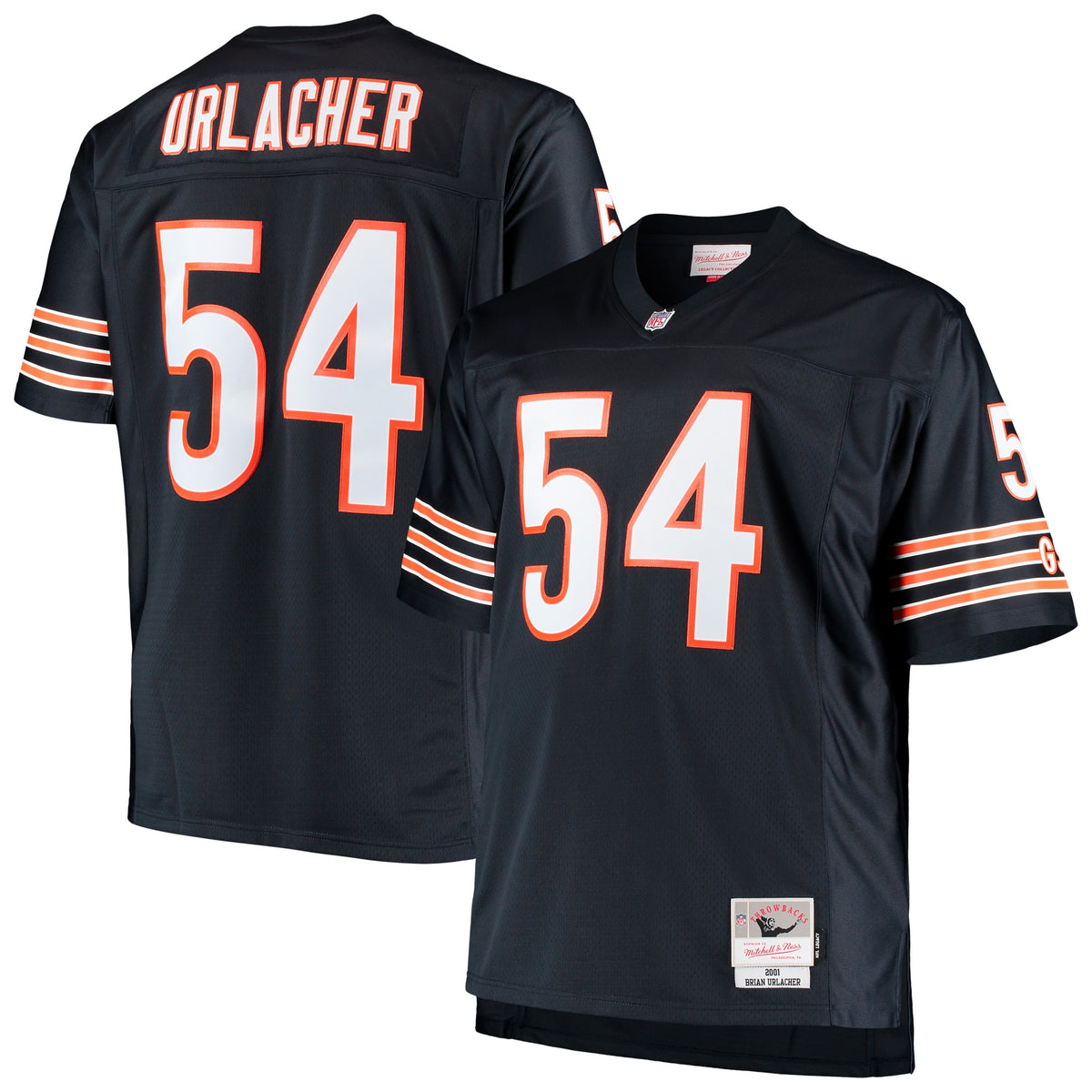 Brian Urlacher Chicago Bears Mitchell   Ness Big   Tall 2001 Retired Player Replica Jersey   Navy